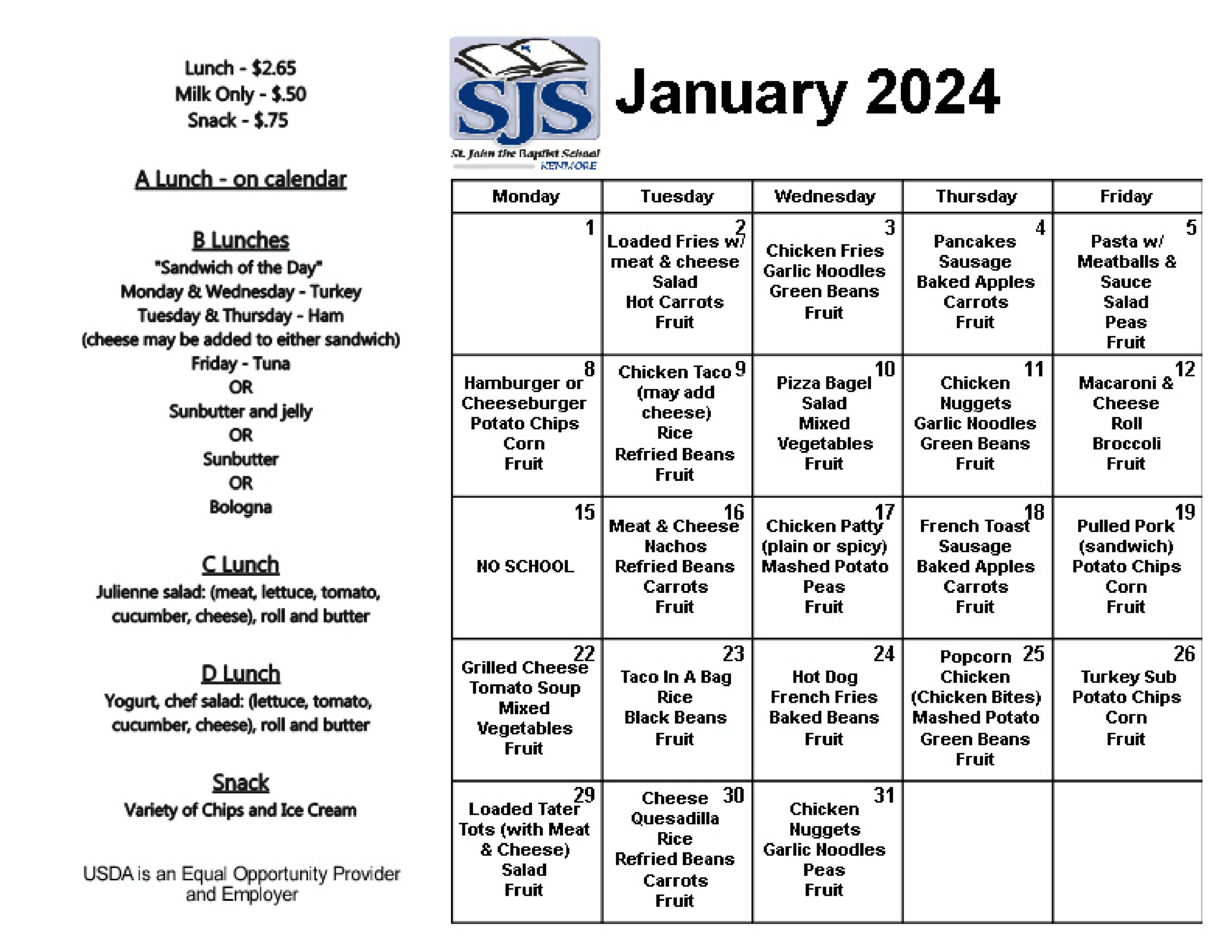 Lunch Program St. Johns Kenmore